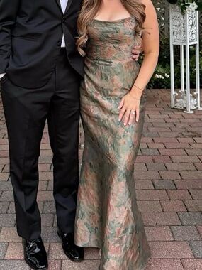Azazie Calantha Vintage Teal Maxi Dress